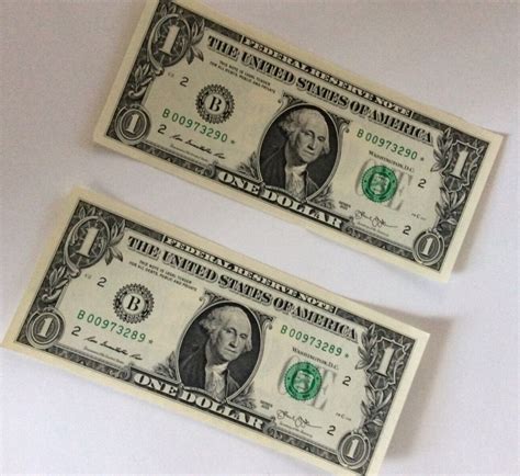 2 2013 B One Dollar Unc Sequential Notes Star Printing Error Ebay