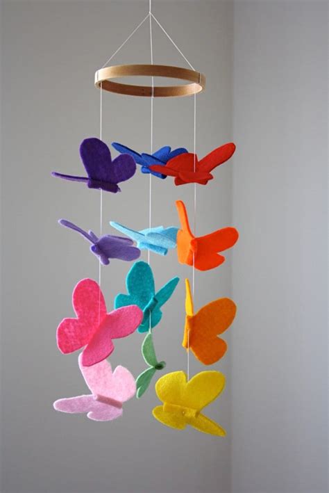 Butterfly Baby Crib Mobile Rainbow By Littlenestbox Butterfly Baby Crib Mobile Rainbow By Littlenestbox