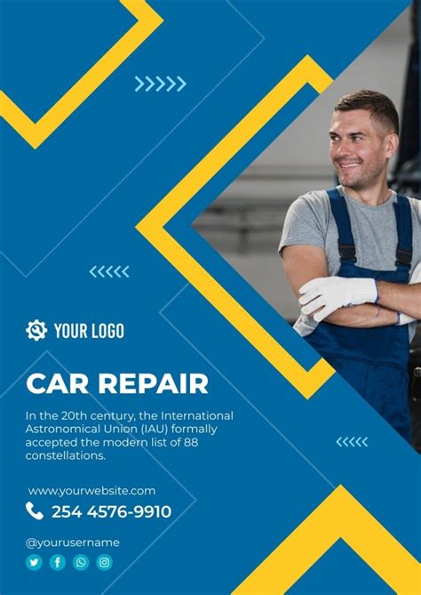 Edit This Simple Geometric Mechanic Services Poster Layout Online Edit This Simple Geometric Mechanic Services Poster Layout Online