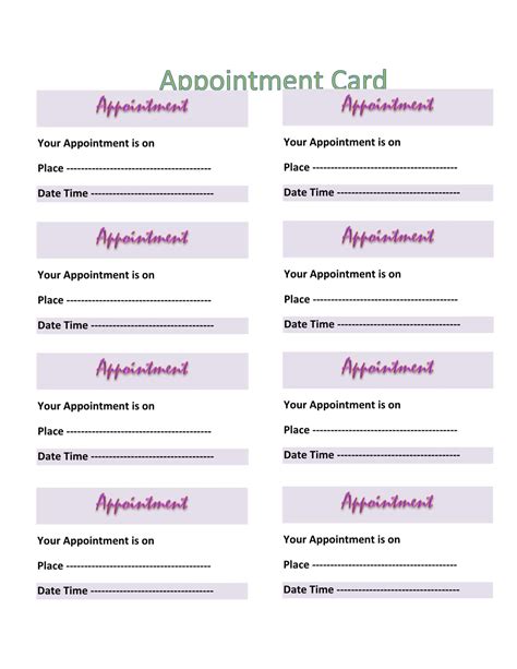 Free And Customizable Appointment Templates Free And Customizable Appointment Templates