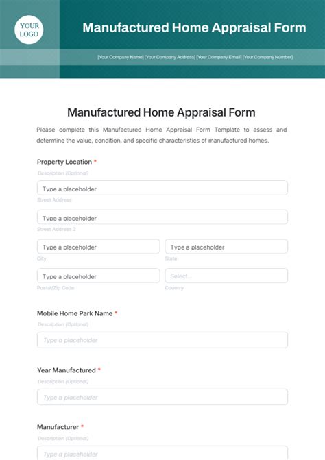 Free Manufactured Home Appraisal Form Template To Edit Online Free Manufactured Home Appraisal Form Template To Edit Online