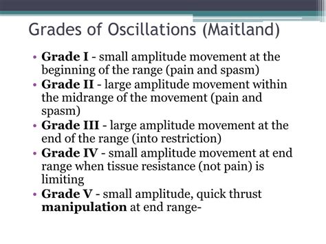 5 Joint Mobilization Grades