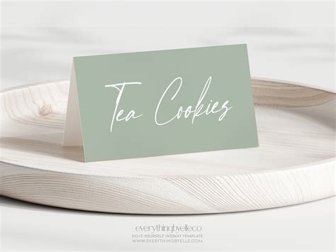 Sage Green Baby Brunch Food Tent Cards Editable Modern Minimalist Baby Sage Green Baby Brunch Food Tent Cards Editable Modern Minimalist Baby