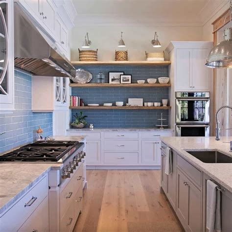 Sleek Two Tone Kitchen Cabinets With Open Shelving Sleek Two Tone Kitchen Cabinets With Open Shelving