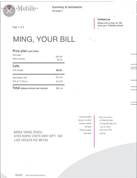 T Mobile Bill Template Printable Calendars At A Glance T Mobile Bill Template Printable Calendars At A Glance