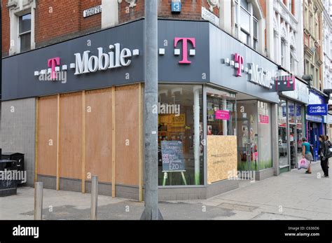 T Mobile Shop Wood Green Looted London Riots London 2011 Stock Photo T Mobile Shop Wood Green Looted London Riots London 2011 Stock Photo