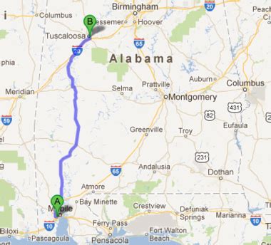 5 Ways Tuscaloosa to Mobile
