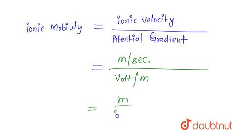 Unit Of Ionic Mobility Is Youtube Unit Of Ionic Mobility Is Youtube